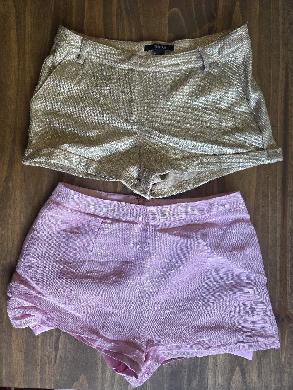Forever 21 Gold and Light Pink Women's Shorts.